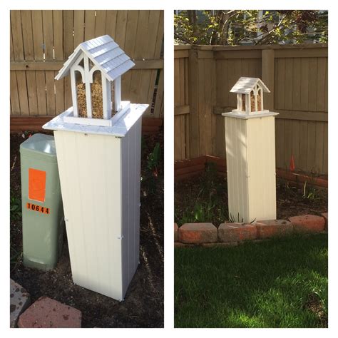 how to hide electrical box in yard|outside utility box covers.